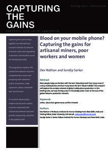 CAPTURING THE GAINS Briefing note 2 – February 2011