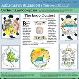January 2012 | Nah gah chi wa nong • Di bah ji mowin nan | Page 13  Ashi-niswi giizisoog (Thirteen Moons) Gichi-manidoo-giizis The Logo Contest