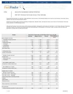 DP03  SELECTED ECONOMIC CHARACTERISTICS[removed]American Community Survey 5-Year Estimates  Supporting documentation on code lists, subject definitions, data accuracy, and statistical testing can be found on the Americ