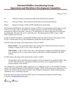 Request for Change to PIOF and PIO2 Qualifications and training