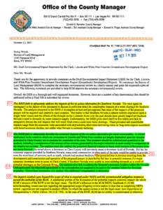 ..  Office of the County Manager 500 S Grand Central Pky 6th Fl • Box[removed] • Las Vegas NV[removed][removed] • Fax[removed]Donald G. Burnette, County Manager