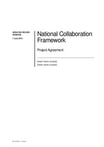 National Collaboration Framework Project Specific Agreement Template