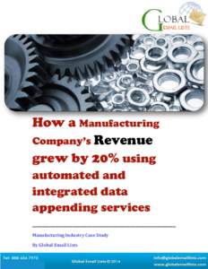 How a Manufacturing Company’s Revenue grew by 20% using automated and integrated data appending services