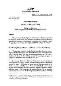 立法會 Legislative Council LC Paper No. CB[removed]Ref: CB1/PL/DEV Panel on Development Meeting on 20 December 2013