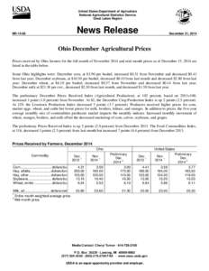 United States Department of Agriculture National Agricultural Statistics Service Great Lakes Region News Release