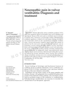 Urodinamica 14: [removed], [removed]Urodinamica 14: [removed], 2004) ©2004, Editrice Kurtis. Neuropathic pain in vulvar vestibulitis: Diagnosis and