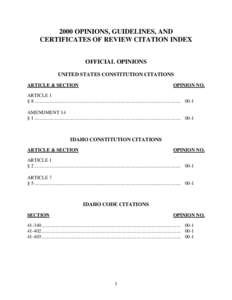 Legal citation / Legal research / Idaho / United States Constitution / Citation / Outline of Idaho / Index of Idaho-related articles / Law / Case citation / Case law