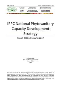 IPPC- NPCDS  March 2010, Revised March 2012 IPPC National Phytosanitary Capacity Development