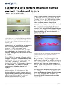 3-D printing with custom molecules creates low-cost mechanical sensor