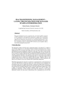 Microsoft Word - IPv6 Transitioning Management.doc