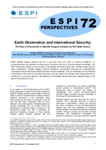 Earth Observation and International Security: The Role of Uncertainty in Satellite Imagery Analysis by Non-State Actors  Earth Observation and International Security: The Role of Uncertainty in Satellite Imagery Analysis