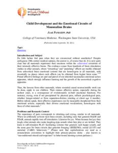 Child Development and the Emotional Circuits of Mammalian Brains