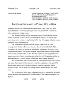 NEWS RELEASE  NEWS RELEASE For immediate release