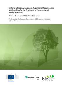 Material-efficiency Ecodesign Report and Module to the Methodology for the Ecodesign of Energy-related Products (MEErP) PART 2 – ENHANCING MEERP FOR ECODESIGN Final report to the European Commission – DG Enterprise a