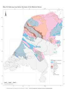 Map 16: Subcrop map below the base of the Rijnland Group  Geological Atlas of the Subsurface of the Netherlands – onshore Structural configuration, geological evolution and palaeogeography