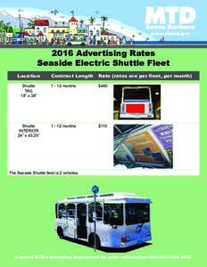 2016 Advertising Rates Seaside Electric Shuttle Fleet Location Contract Length