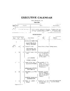 EXECUTIVE CALENDAR Friday, February 21, 1947 TREATIES Date of Calendar No.