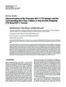 Characterization of the Protective HIV-1 CTL Epitopes and the Corresponding HLA Class I Alleles: A Step towards Designing CTL Based HIV-1 Vaccine