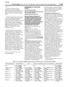 Federal Register / Vol. 77, No[removed]Thursday, April 19, [removed]Rules and Regulations (b) * * * (L) State of Georgia: Georgia Department of Natural Resources, Environmental Protection Division, Air Protection Branch, 424