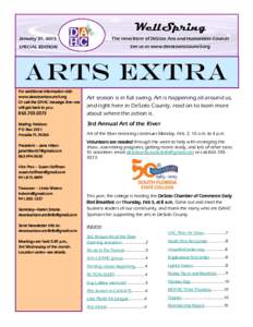 WellSpring January 31, 2015 The newsletter of DeSoto Arts and Humanities Council  SPECIAL EDITION