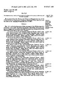 Protected areas of the United States / Mogollon Rim / 88th United States Congress / Wilderness Act / Aravaipa Canyon Wilderness / Wilderness / National Wilderness Preservation System / Coconino National Forest / National Landscape Conservation System / Geography of Arizona / Arizona / Geography of the United States