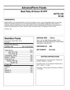 ZARTIC/Z-BIRD NUTRITIONAL INFORMATION SHEET