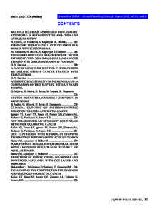 ISSN: 1312-773X (Online)  Journal of IMAB - Annual Proceeding (Scientific Papers) 2012, vol. 18, book 1 CONTENTS MULTIPLE SCLEROSIS ASSOCIATED WITH ANAEMIC