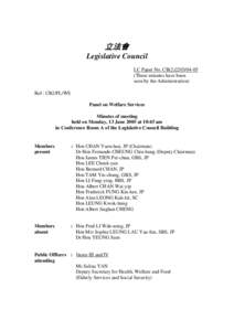 立法會 Legislative Council LC Paper No. CB[removed]These minutes have been seen by the Administration) Ref : CB2/PL/WS