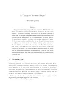 A Theory of Interest Rates  ∗ Hendrik Hagedorn†