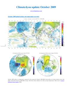 Climate4you update October 2009 www.climate4you.com October 2009 global surface air temperature overview  1