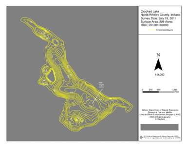 Crooked Lake Noble/Whitley County, Indiana Survey Date: July 19, 2011 Surface Area: 206 Acres HUC: [removed]
