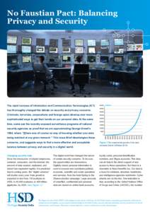 No Faustian Pact: Balancing Privacy and Security The rapid increase of Information and Communication Technologies (ICT) has thoroughly changed the debate on security and privacy concerns. Criminals, terrorists, corporati