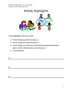 NJTESOL 2014 Workshop—ELLs and The CCSS Presenter—Giselle Lundy-Ponce, AFT Article Highlights  Three highlights from this article: