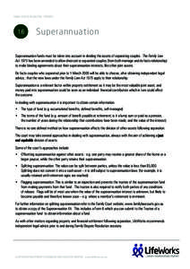 Financial services / Superannuation in Australia / Australia / Family Law Act / Pension / Employment compensation / Investment / Taxation in Australia