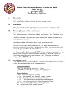 Federal Law Enforcement Training Accreditation Board Meeting