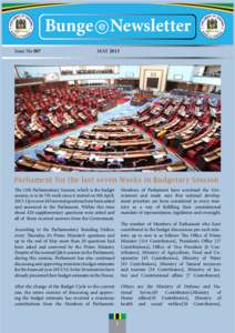 Bunge e Newsletter Issue No 007 MAY[removed]Parliament for the last seven Weeks in Budgetary Session