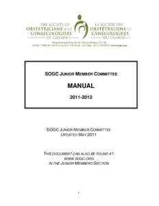 SOGC JUNIOR MEMBER COMMITTEE  MANUAL[removed]PREPARED BY: