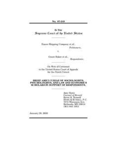 Western United States / Exxon Valdez / ExxonMobil / Punitive damages / BMW of North America /  Inc. v. Gore / Prince William Sound / Seattle Seven / Exxon Shipping Co. v. Baker / Exxon Valdez oil spill / Alaska / Economy of the United States