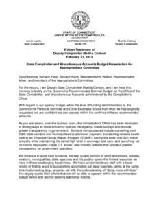 STATE OF CONNECTICUT OFFICE OF THE STATE COMPTROLLER Kevin Lembo State Comptroller  55 ELM STREET