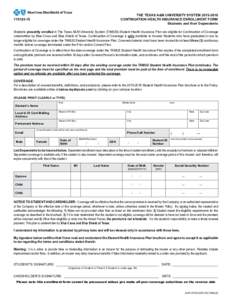 THE TEXAS A&M UNIVERSITY SYSTEMCONTINUATION HEALTH INsurance Enrollment Form