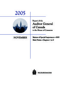 2005 Report of the Auditor General of Canada to the House of Commons