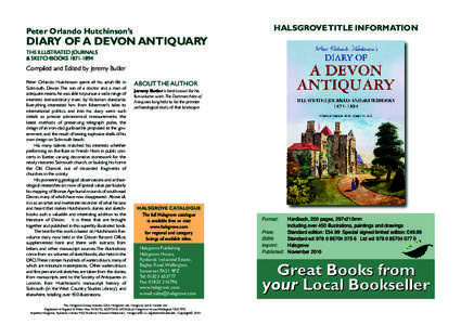 HALSGROVE TITLE INFORMATION  Peter Orlando Hutchinson’s DIARY OF A DEVON ANTIQUARY THE ILLUSTRATED JOURNALS
