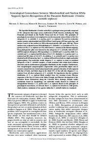 Copeia, 2007(4), pp. 920–932  Genealogical Concordance between Mitochondrial and Nuclear DNAs