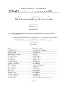 SENATE DOCKET, NOFILED ON: SENATE . . . . . . . . . . . . . . No. The Commonwealth of Massachusetts