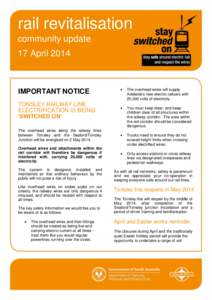 rail revitalisation community update 17 April 2014 