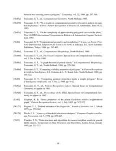 between two crossing convex polygons,” Computing, vol. 32, 1984, ppTo85a] Toussaint, G. T., ed., Computational Geometry, North-Holland, To85b]