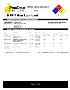 Material Safety Data Sheet  Flammability 2 Reactivity