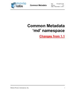 Common Metadata  Ref: TR-META-CM Version: 1.2