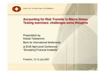 Accounting for Risk Transfer in Macro-Stress Testing exercises: challenges and some thoughts