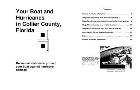Your Boat and Hurricanes in Collier County, Florida  Contents